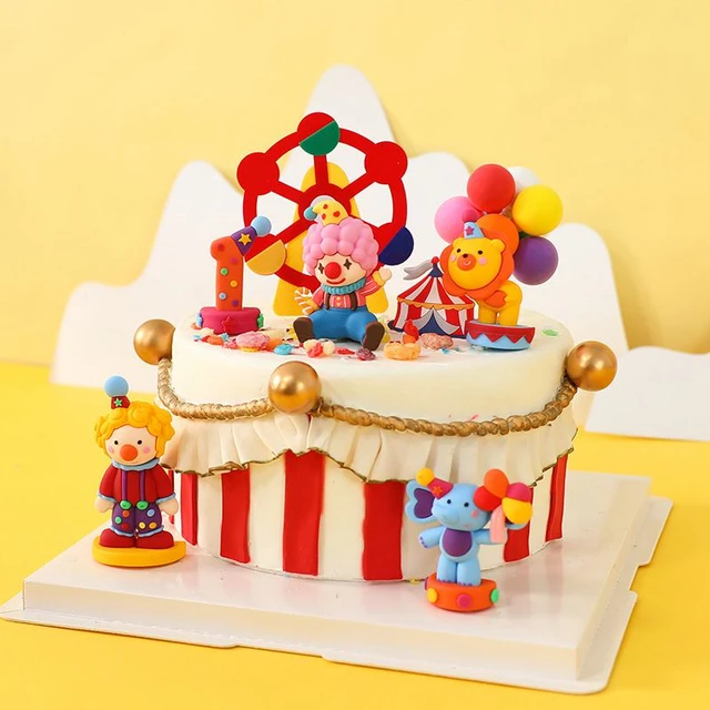 Décoration de gâteau de dessin animé pour enfants, éléphant, train