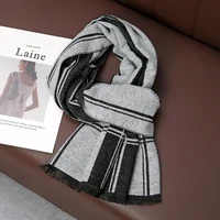 Cashmere Men Scarf Fashion Designer Winter Outdoor Windproof Warm Soft Classic Shawl Thicken Muffler Long Wraps Scarve Male 2