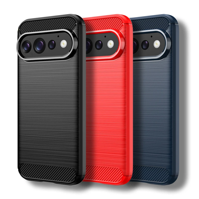 Carbon Fiber Shockproof Silicone Bumper Phone Case Cover