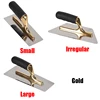F50 Plaster Bricklaying Trowel Tools Gold Stainless Steel Rubber Handle Skimming Plastering Trowel Wall Construction Tools 2