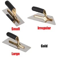 F50 Plaster Bricklaying Trowel Tools Gold Stainless Steel Rubber Handle Skimming Plastering Trowel Wall Construction Tools 2