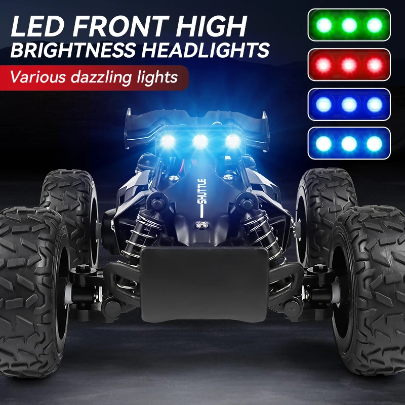합금 1:32 2.4Ghz 모델 RC카 LED 라이트 포함 2WD 오프로드 무선 조종 등반 차량 야외 자동차 장난감 남아 여아 선물