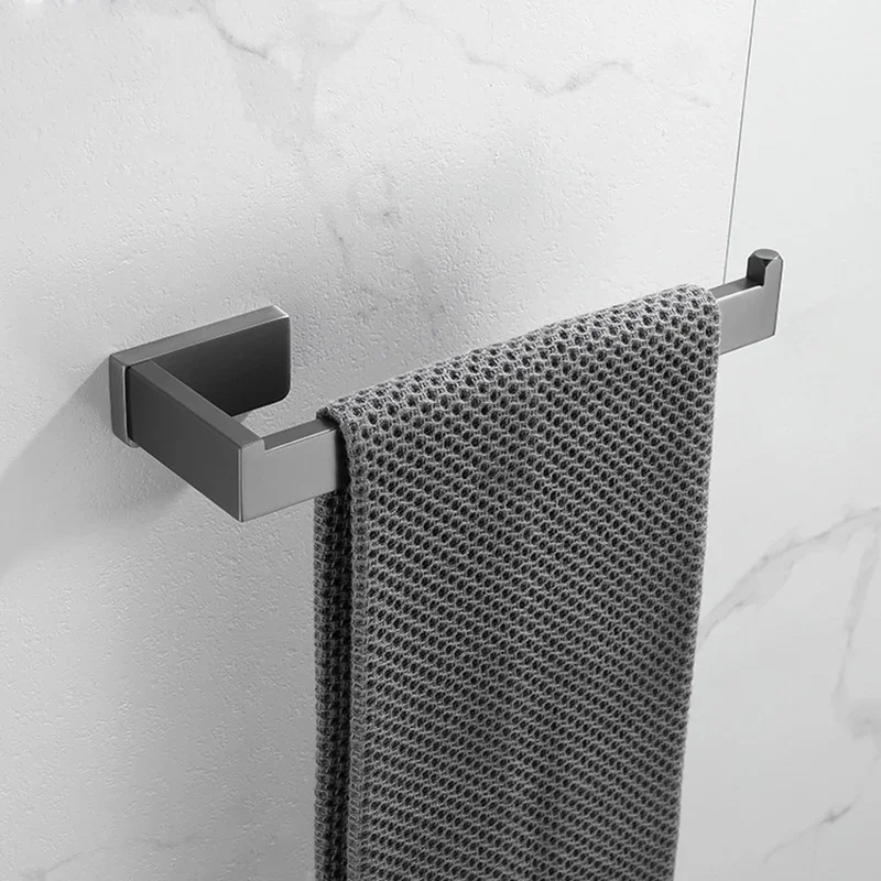 Towel Ring Bathroom Towel Stainless Steel Punch-Free Simple Hook Gun Gray Toilet Kitchen Hanging