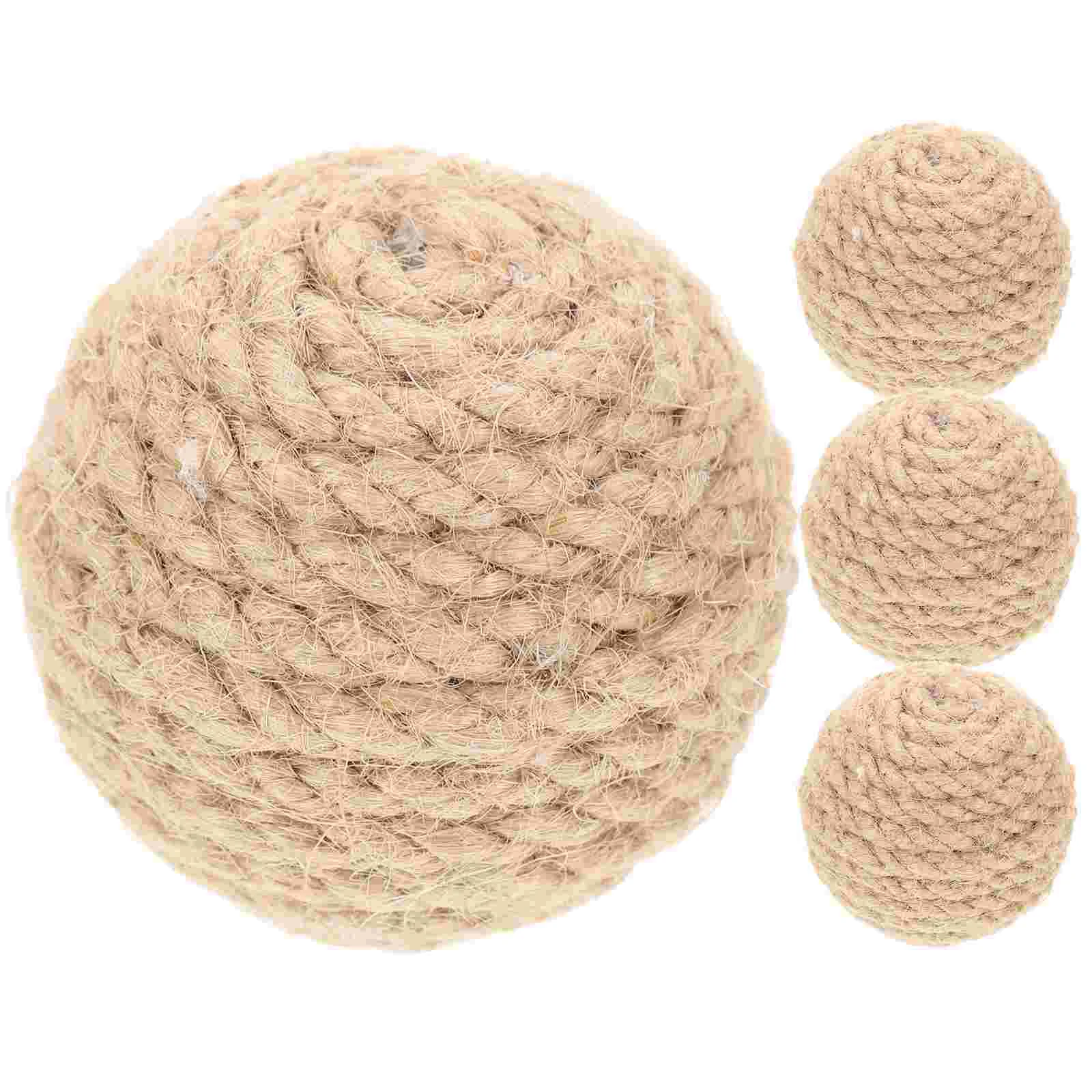 

Kitten Toynip Scratch Ball Toys for Kitten Teething Toy Springs Ferret Balls Jute Scratcher Scratching Indoor Home