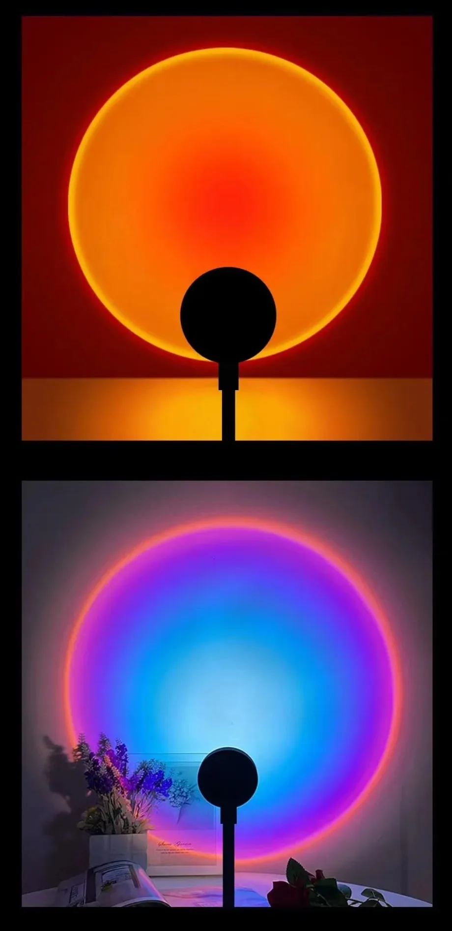 LED USB Sunset Lamp Night Light Projector Birthday Party Decoration Portable Mood Light For Bedroom Living Room Wall Beautiful
