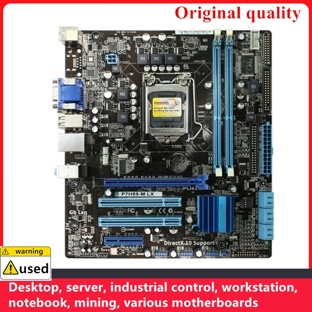 

Used For P7H55-M LX Motherboards LGA 1156 DDR3 8GB M-ATX For Intel H55 Desktop Mainboard SATA II USB2.0