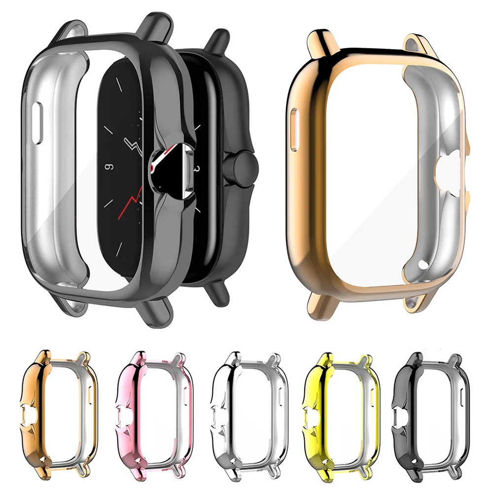 

Защитный чехол из ТПУ с покрытием для Xiaomi Huami Amazfit GTS 3 2 2e, полноэкранный защитный чехол-бампер