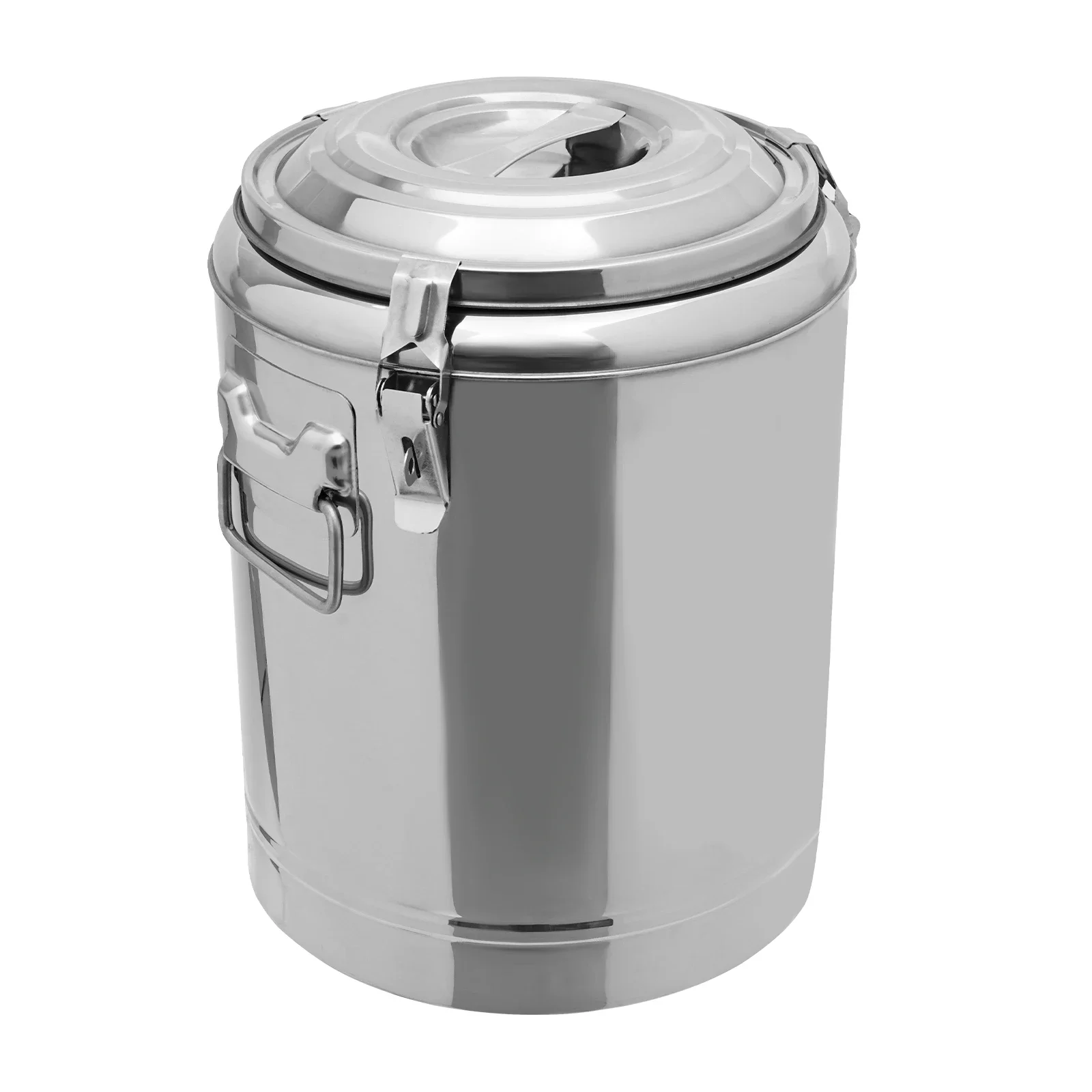 Large Insulated Warm Breakfast Soup Pot, 201 Stainless Steel 20L for Transport Thermo Container with Rubber Ring and Clasp