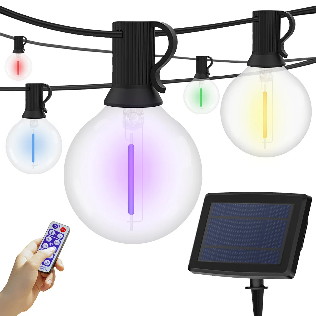 

Solar Outdoor Lights G40 LED Colorful Garland String Light USB 25LED Garden Lamp Solar Power Christmas Decoration