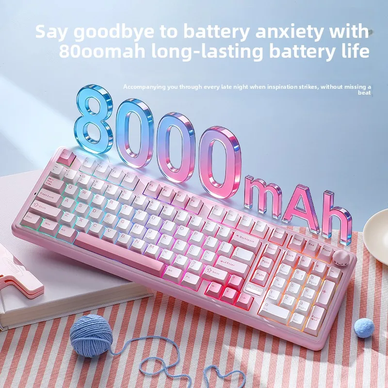 YUNZII B98PRO 기계식 키보드 블루투스 지원 QMK/VIA 가스켓 구조 및 다기능 노브가 있는 Mac용 사무용 키보드