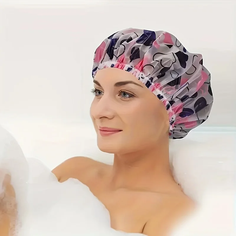 12pcs Waterproof Shower Caps - 100% Waterproof Thickened Single-Layer Head Cover for Women'S Hair Protection 6