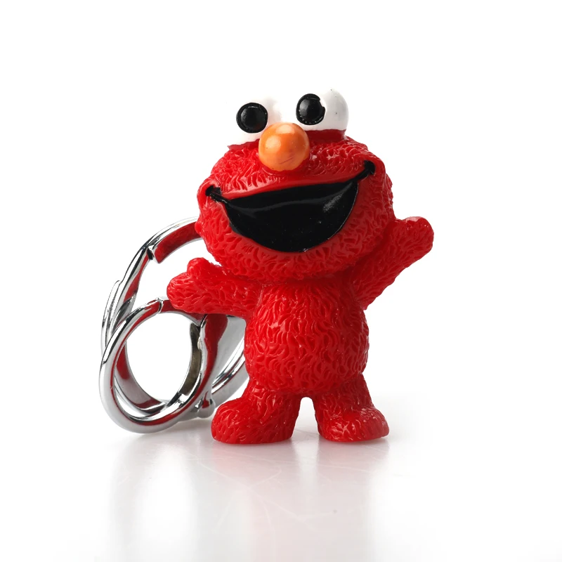 Anime Keychain Cartoon Anime Sesame Street PVC Figure Keychain Cookie Monster Doll Toys Pendant Key Chain For Children Kid Gift