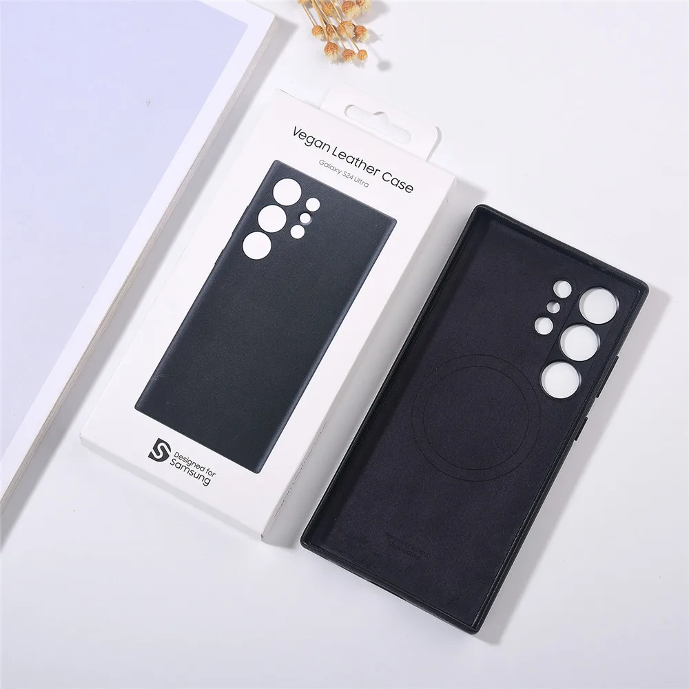Premium Vegan Leather Magnetic Wireless Charging Protective Case