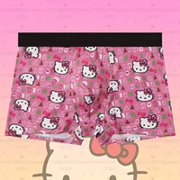 6 pièces de caleçons de sport pour hommes avec imprimé Hello Kitty, sous-vêtements respirants à séchage rapide, taille plus, caleçons pour femmes 3
