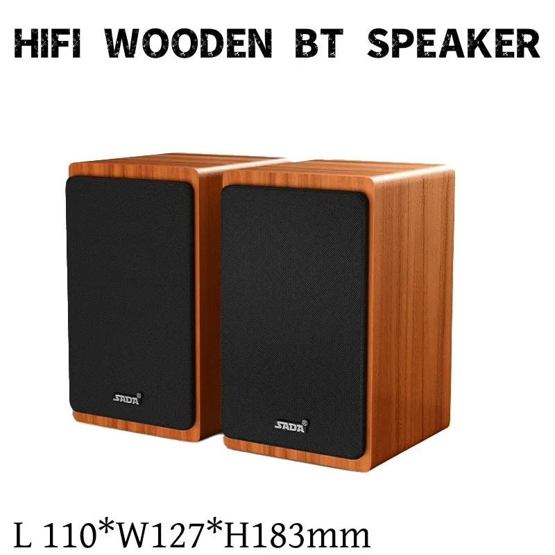 V-121 나무 2.0 컴퓨터 서브우퍼 HIFI 홈 시어터 유선 사운드 시스템, 데스크탑 미니 E스포츠 게임 블루투스 스피커, USB AUX TF