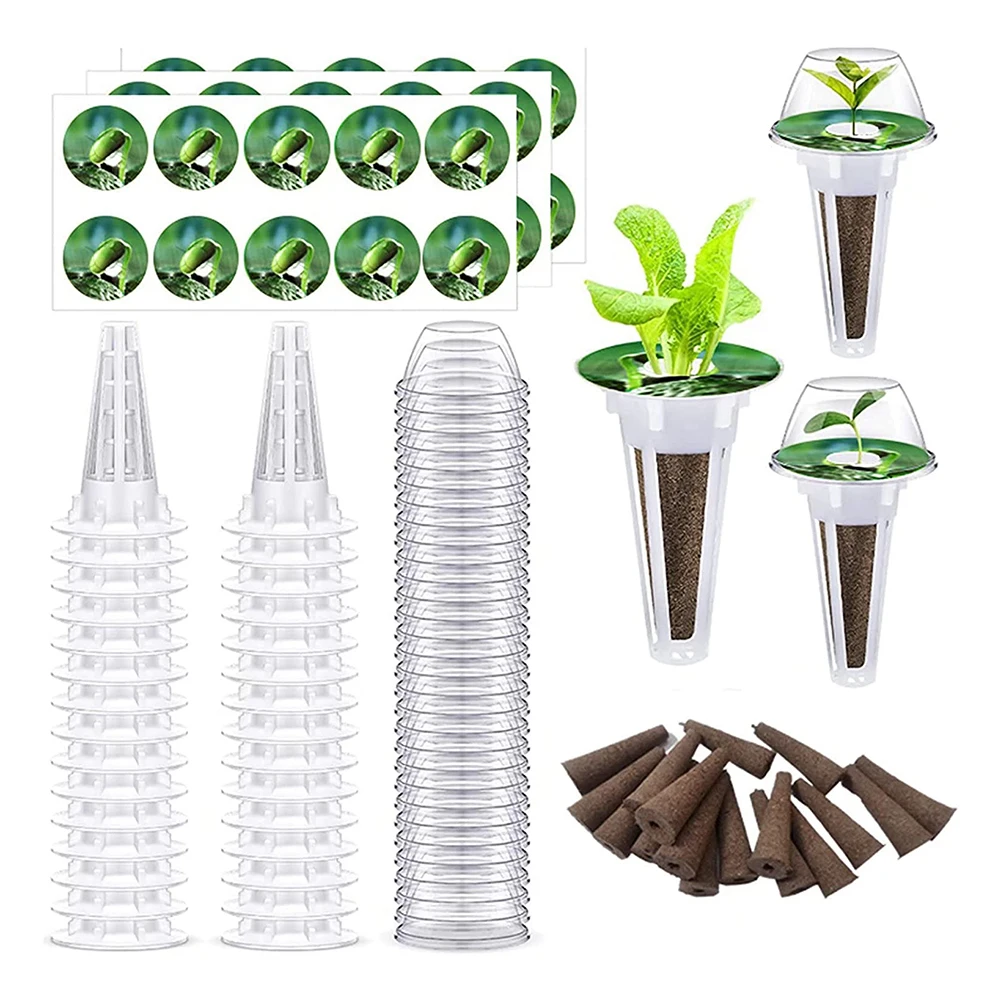 96Pcs Plant Grow Basket Per Pianta Aerogarden-Hydroponics Soilless Grow Spugne Baccelli Di Semi Cestino Per Piante Da Giardino