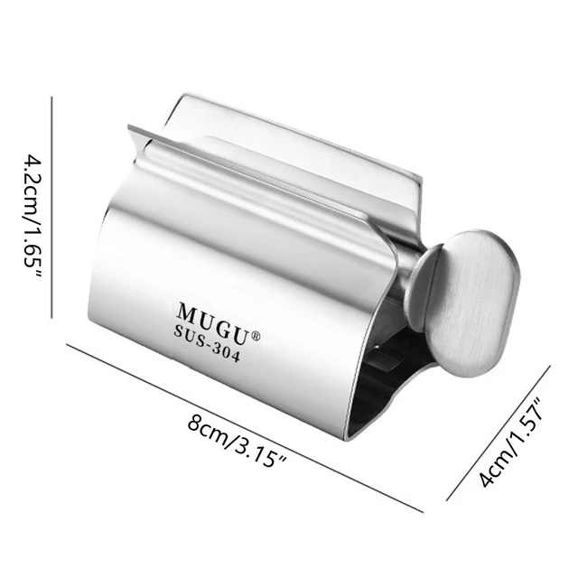 1pc Home Dentifricio Spremiagrumi Dispenser di dentifricio in acciaio inossidabile Semplice e pratico Contrasta una fine per rifiuti Accessori per il bagno 2