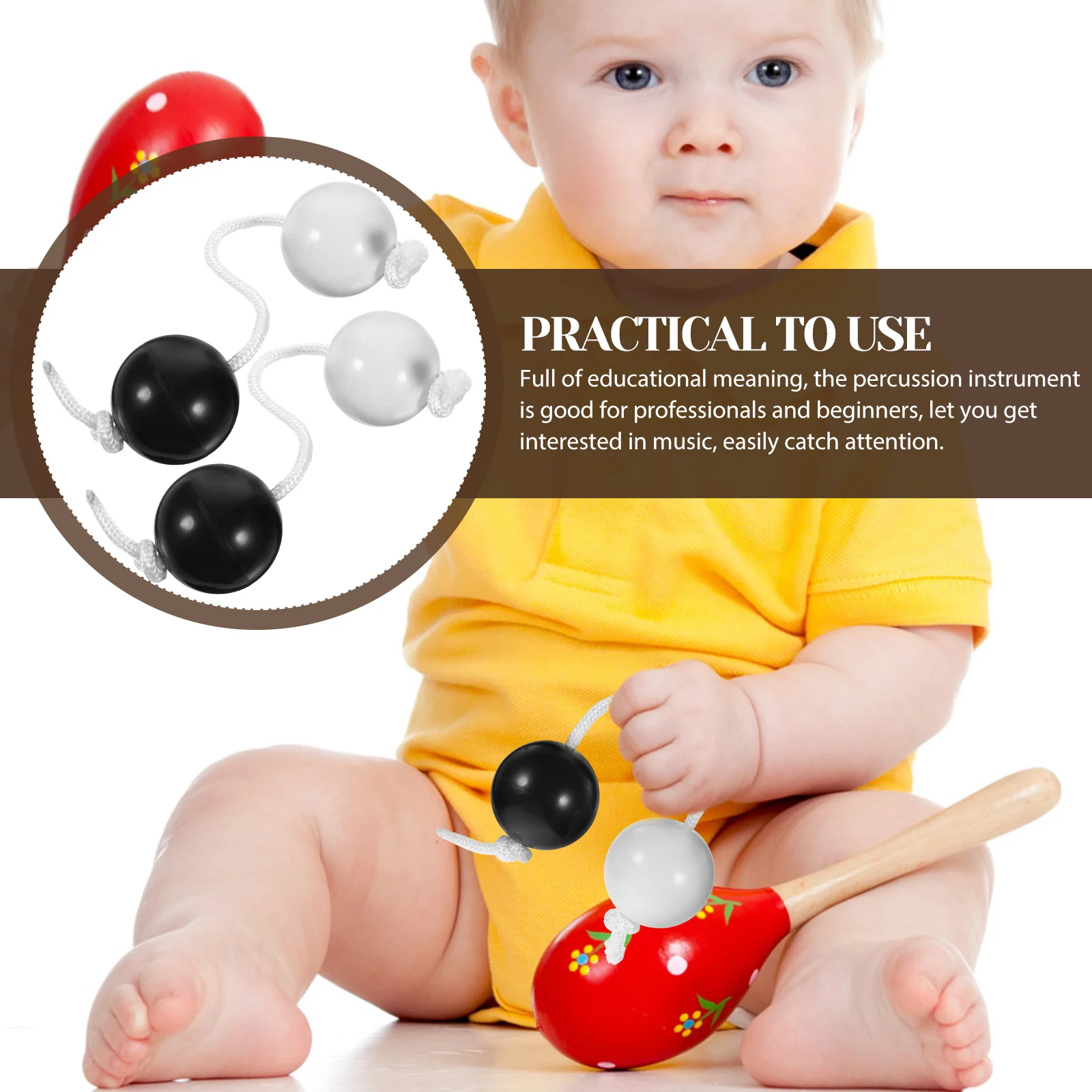 2 Pcs Rhythm Ball Balls Shaker for Beginner Instrument Instruments Kids Shock Child