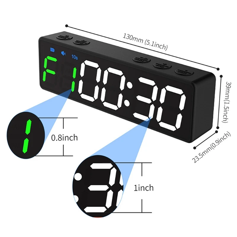 Portable Gym Timer Interval Timer Workout Fitness Clock Countdown/UP/Stopwatch Magnetic & USB Rechargable 4 Types Drop Ship 6