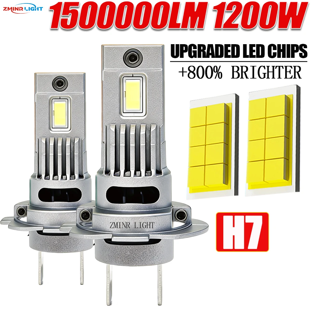 H7 LED 전구 자동차 헤드라이트 CANBUS 에러 프리 1200W 초고휘도 ..