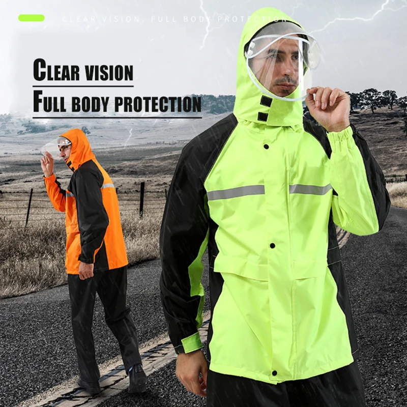 Buiten adem ik ben ziek essence Motorfiets Regenjas Volwassen Pak Verdikking Dubbeldeks Fashion Outdoor  Fietsen Reflectie Preventie Regenbui Regenjas Regen Broek|Motorfiets Rijder  Vest| - AliExpress