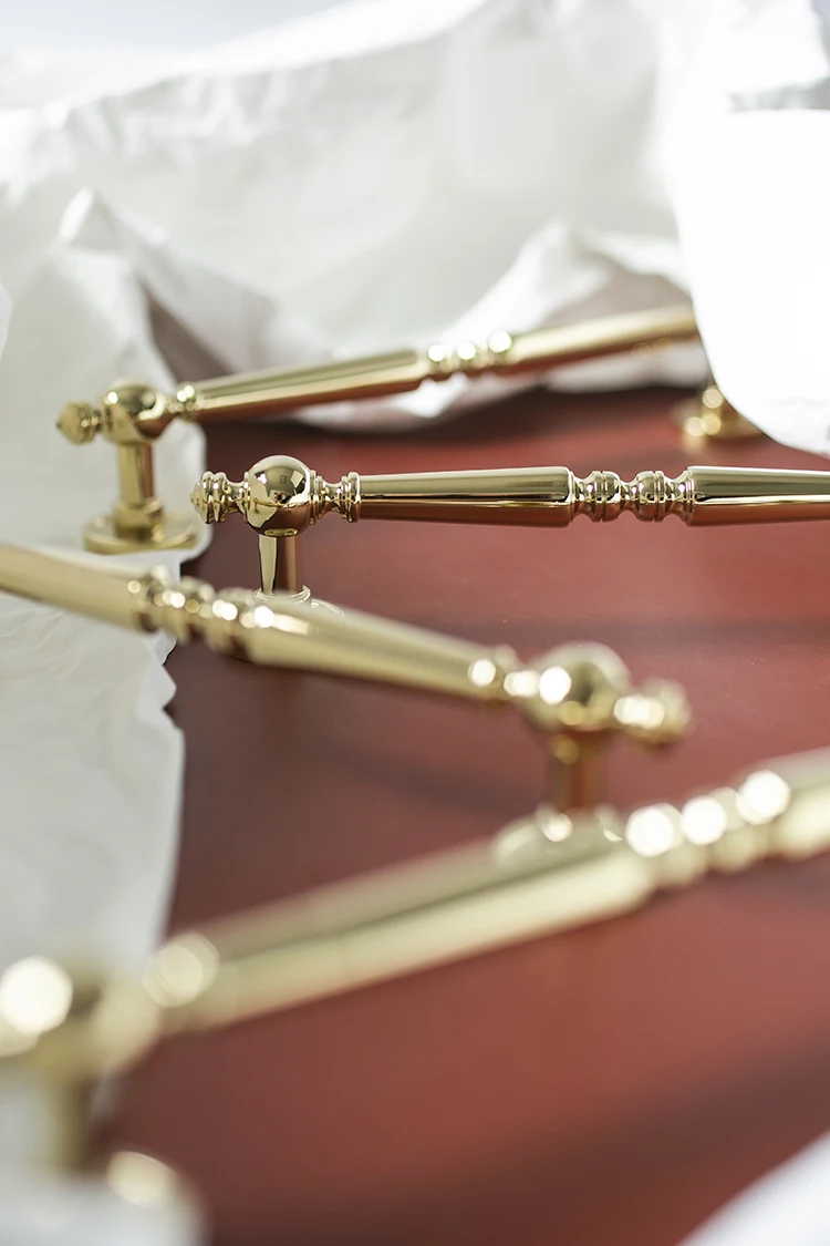 Bright Gold Solid Brass Cabinet Handle, botões