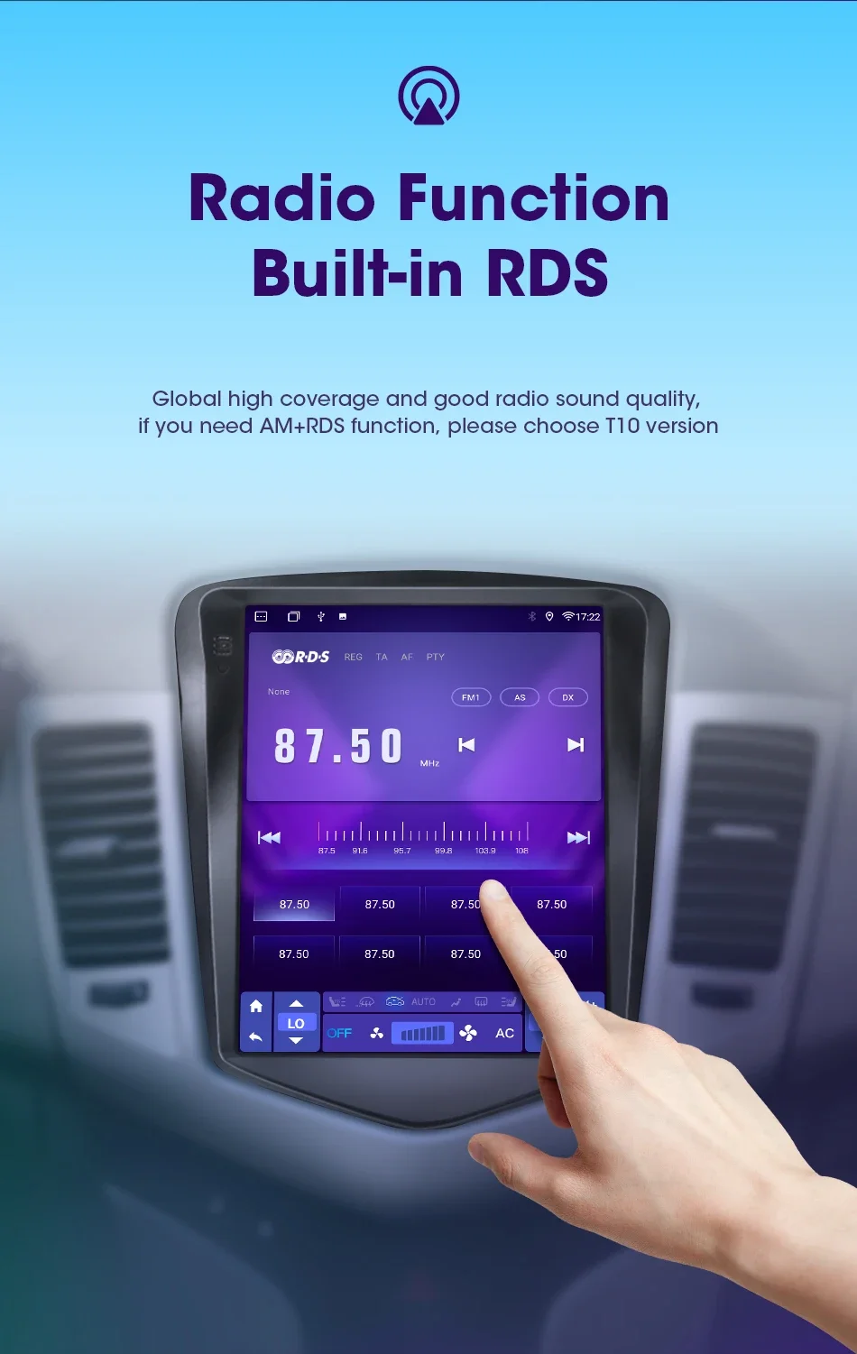 Srnubi 2Din 9,7 "Android Auto Stereo Drahtlose CarPlay Android Auto GPS WiFi BT Vertikale Bildschirm Für Chevrolet Cruze J300 2008-2012 – Detail 16