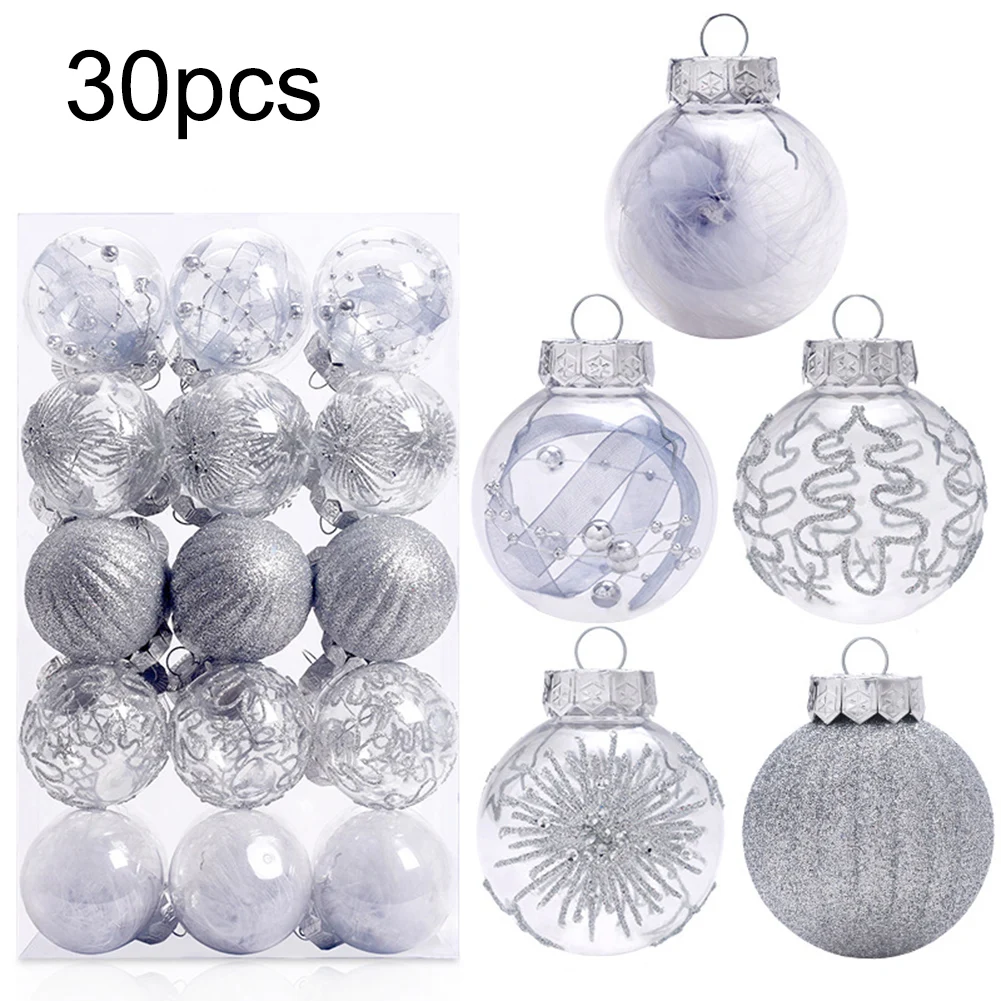 Description Picture 3 of item30pcs 6cm Christmas Balls Ornaments Gold & White Painted Shatterproof Festival Decoration 2024 Christmas Home Decoration Props