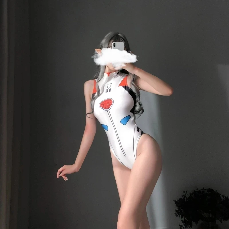 Cosplay Costume Japanese Anime Sexy Women's Open Crotch Bodysuit Sukumizu Cosplay Costumes Lingerie Hot Leotard Thong Body Suit