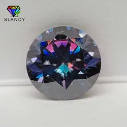 Multicolor Round Cut Moissanite Gemstone with GRA Certification - 9.0mm (20 Imperial Purple)
