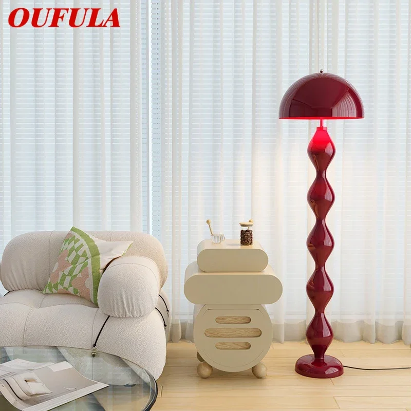 

OUFULA Nordic Mushroom Floor Lamp Modern Art Family Iiving Room Bedroom Creativity LED Decorative Standing Light