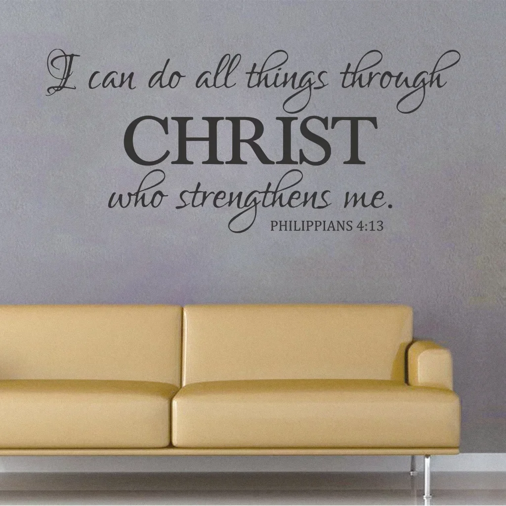 Description Picture 4 of item1pc Vinyl Wall Sticker With Christian Quotes Bible Scripture For Inspirational Home Decor