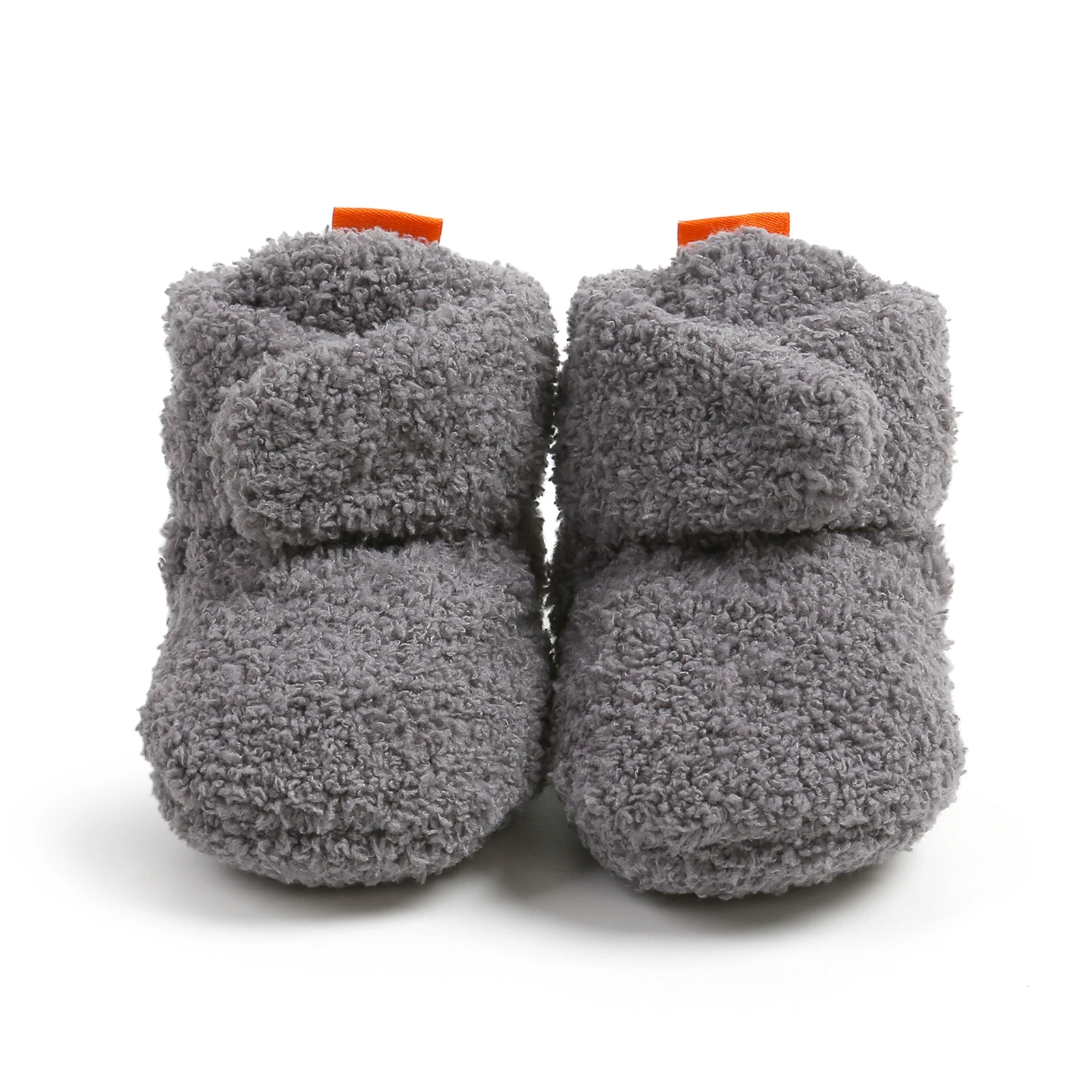 Fall Winter Infant Girl Boy Thick Boots Warm Furry Plush Ankle Flats Shoes Toddler Cute Pumpkin Walking Soft Bottom Booties