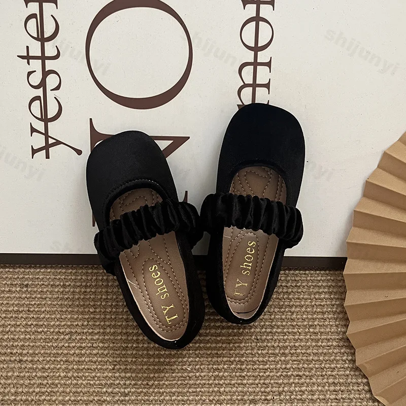 New 2025 Fashion Baby Girls Princess Band Shoes Shallow Velvet Infant Toddler Children Slip on Dance Shoes Soft Sole Flat Shoes 4