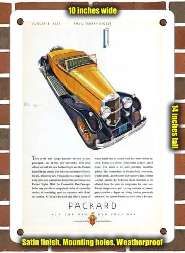 

Металлический знак-1931 Packard Eight Deluxe купе родстер-10x14 дюймов
