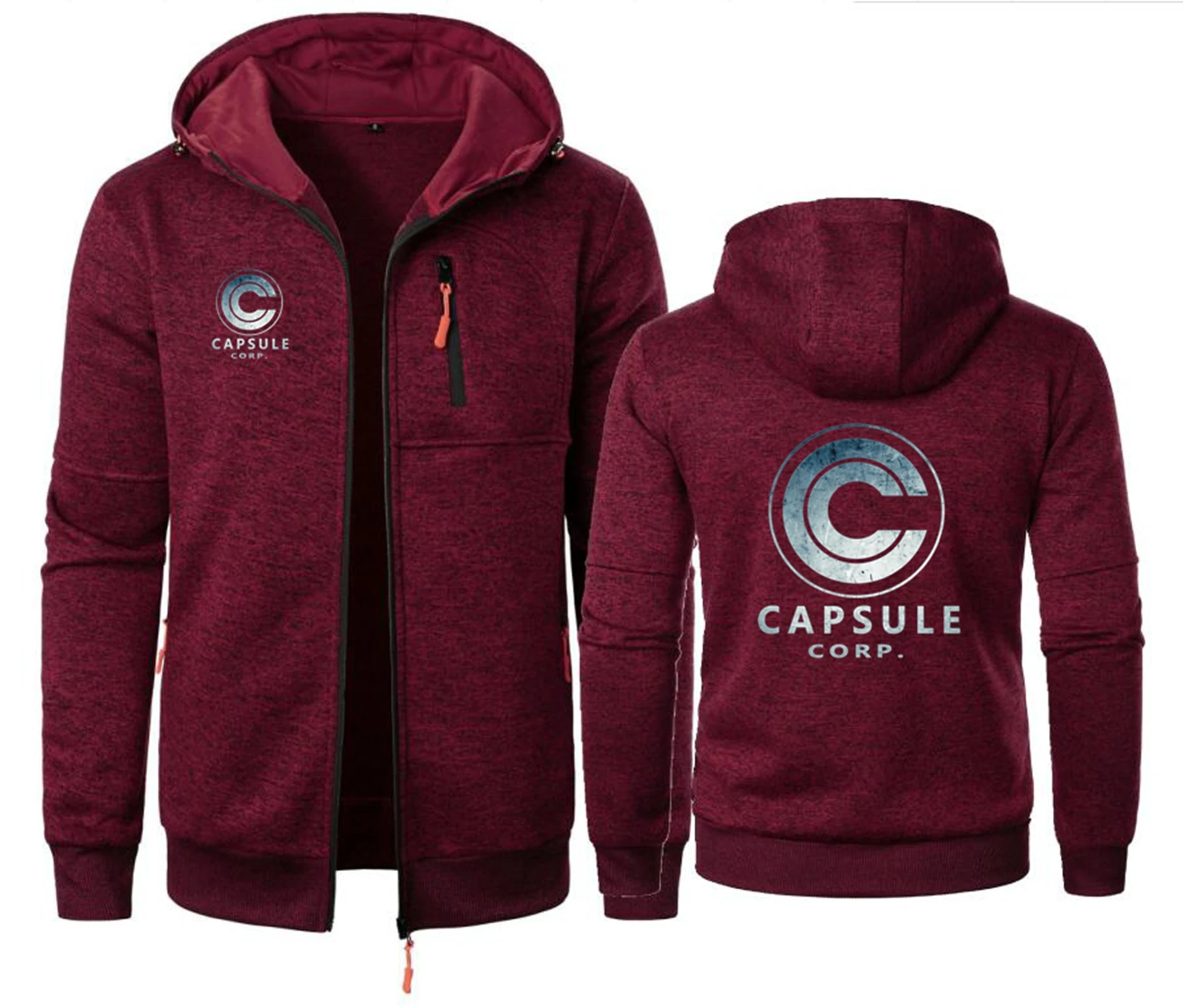 Anime Capsule Corp Men Jackets Jacquard Hoodies Coat Super Goku Casual Zipper Sweatshirts Jacket Male Hooded Sweatshirt Outerwer