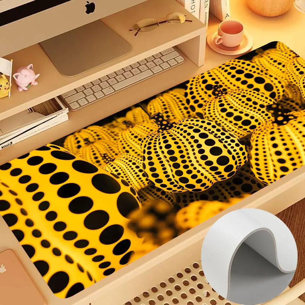 Pumpkin Yayoi Kusama Mouse Pad 900X400Mm Tastiera In Pelle Mouse Pad Per Laptop Notebook Gamer Pad Antiscivolo Pu Gamer Mousepads P