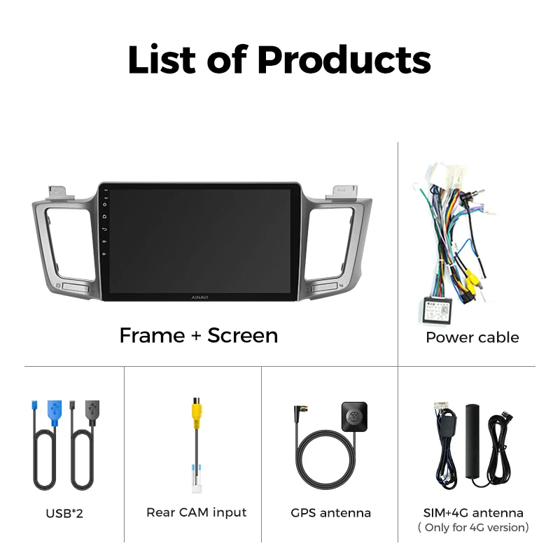 Ainavi 2Din Android 13 Car Radio For Toyota RAV4 RAV 4 XA40 2012- Multimedia Player Stereo Carplay Android Auto 4G Wifi DSP