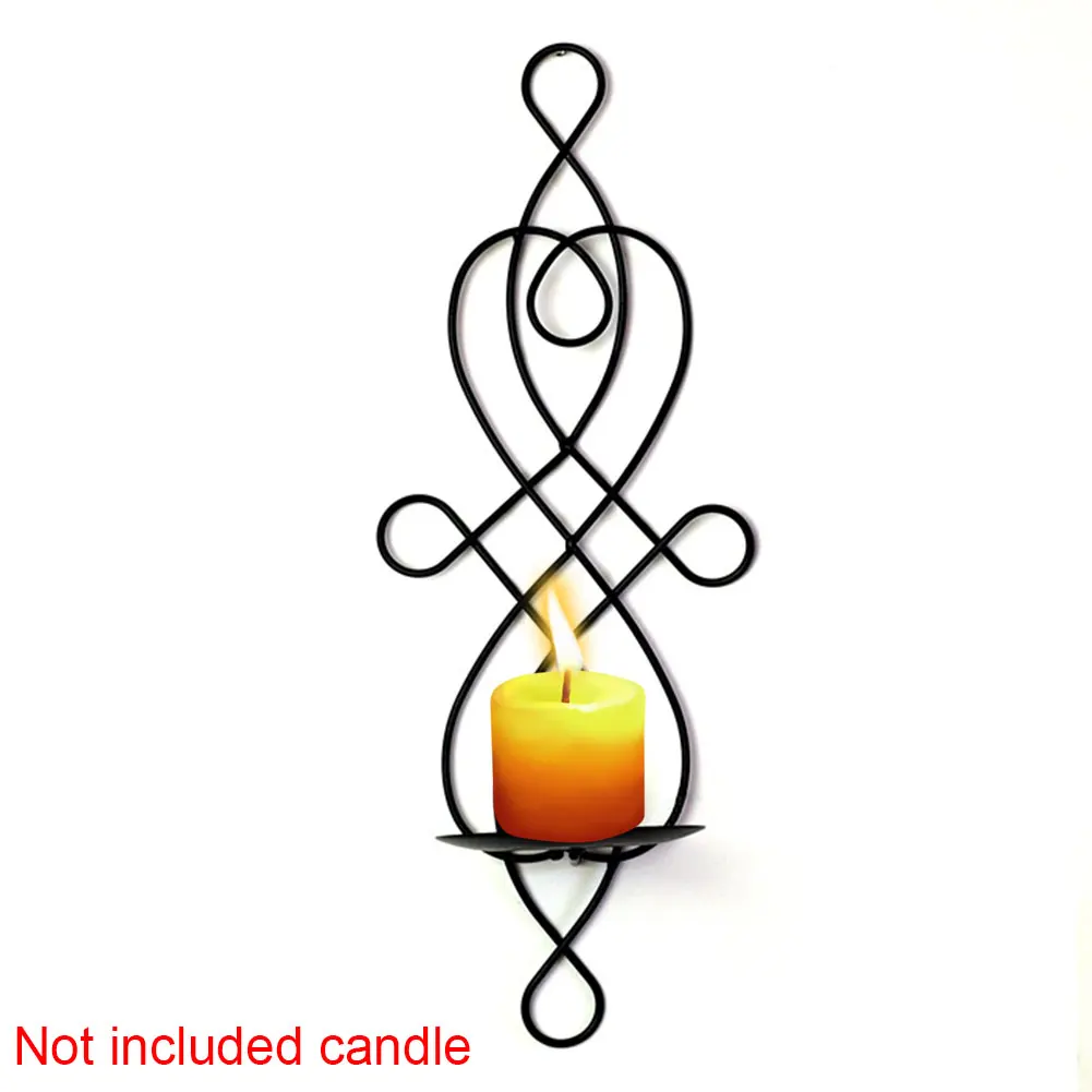 2pcs Iron Wall Hanging Candle Holder Metal Party Wedding Home Dinner Decoration Candlestick Pastoral Vintage Candle Stand