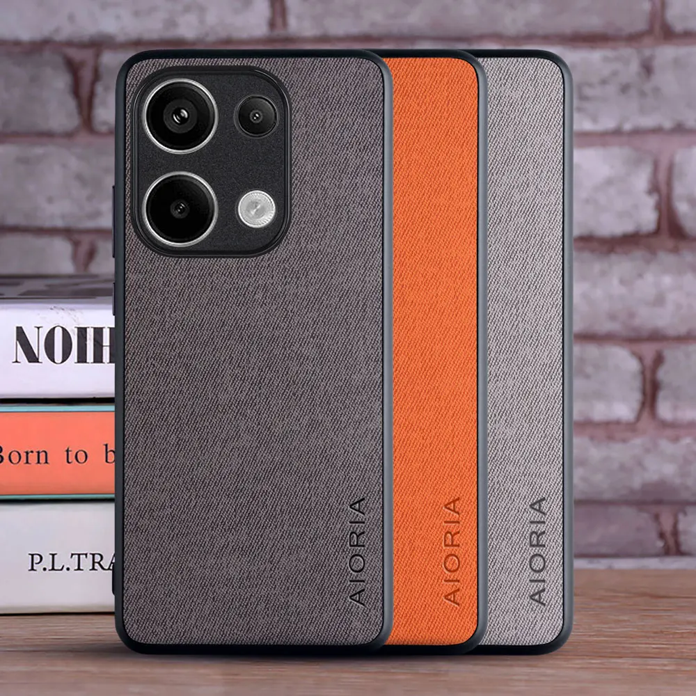 Custodia Per Poco M6 Pro 4G Coque Luxury Textile Leather Cover Per Telefono Funda Per Xiaomi Poco M6 Pro Case Capa