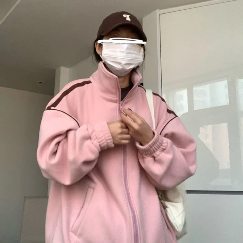 Autumn Winter Vintage Sweatshirt Women Thick Preppy Baseball Hoodies Harajuku Korean Fashion Female Clothing Hoodies Women 2023