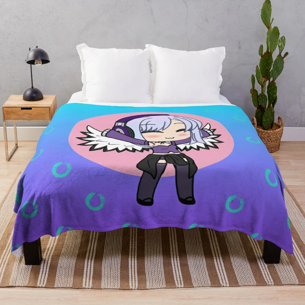 Gacha Series Girl Naomi Luna Cute Gacha Girl With Wings Throw Blanket