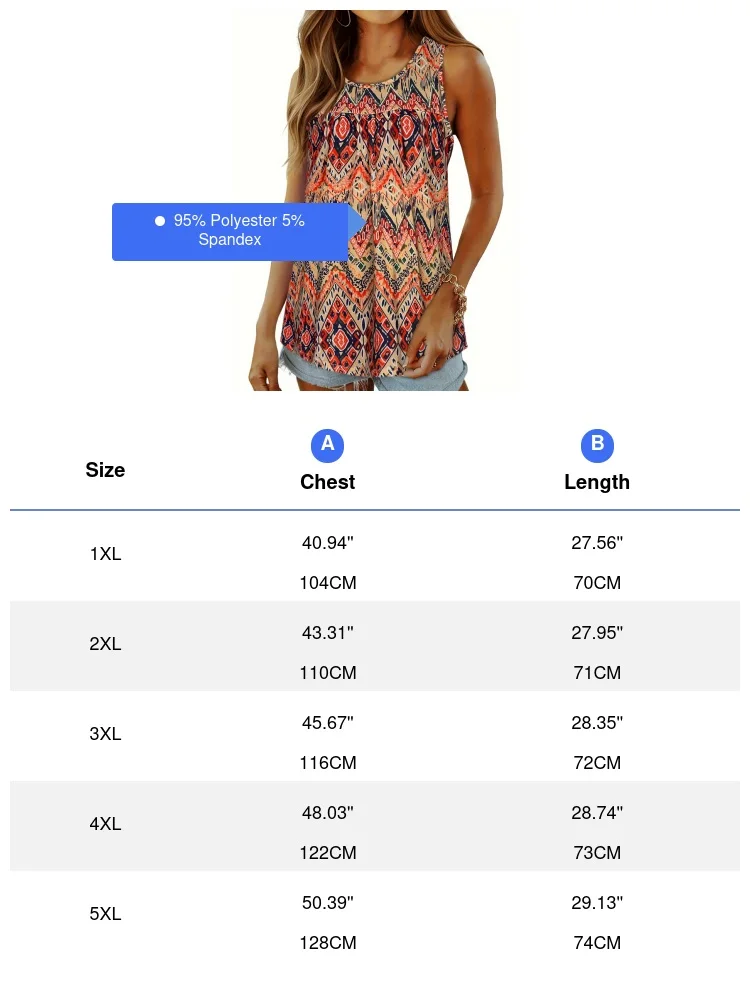 Plus Size Geometric Print Ruched Tank Top Casual Crew Neck Sleeveless Top For Summer Women's Plus Size Clothing - view