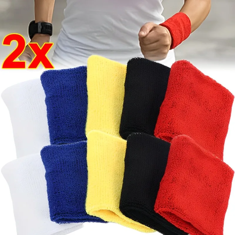 Cotton Wrist Wrap Sweatband Moisture Wash Towel Band Absorbent Wicking Athletic Tennis Basketball Gym Wrist Support 1/2pcs wrist sweat wristbands wrist sweatband