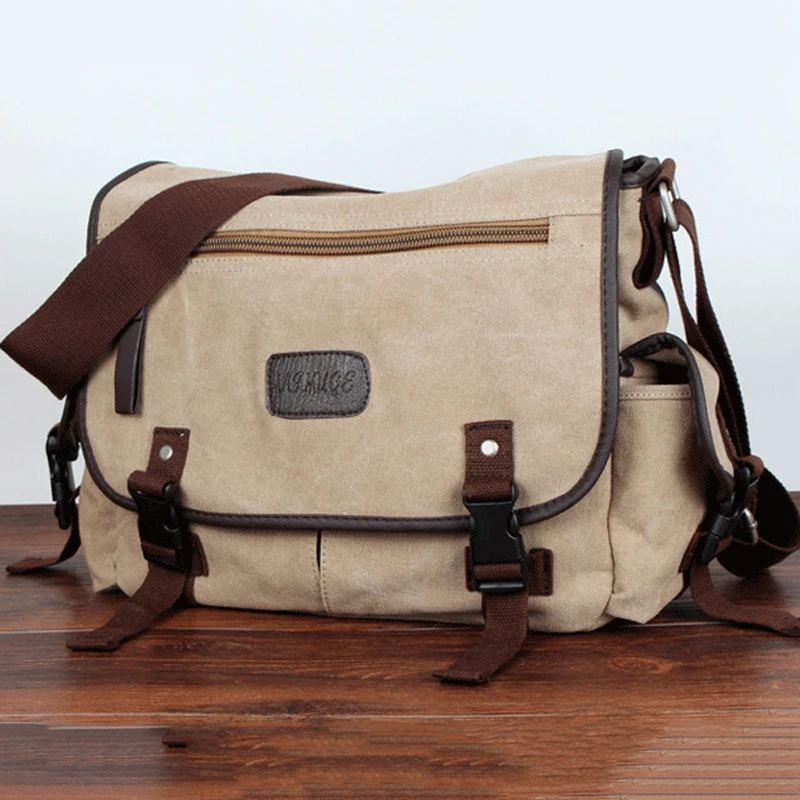 

Casual Men Canvas Shoulder Bag Man Leisure Cover Bags Laptop Handbag File Travel Bag Women Fashion Messenger Bag School Bag