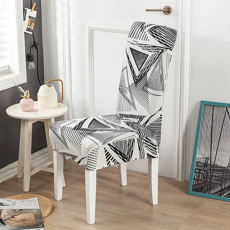 Geometric Printing Chair Cover Removable Modern Elastic Banquet