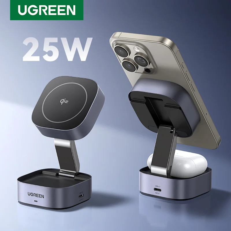 ADEQWAT Chargeur sans fil MagSafe 2 en 1 plat pliable 15W pas cher