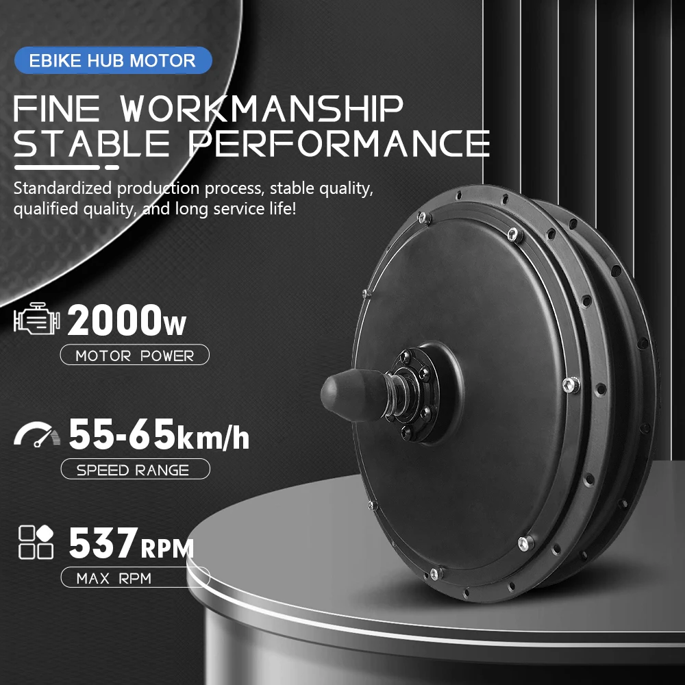 Kit de Conversion pour Vélo Électrique 48V2000 W, Moteur de Roue Arrière 20-29 Pouces/700 C, avec Écran LCD, 55-65 Km/H Rear Wheel,20in