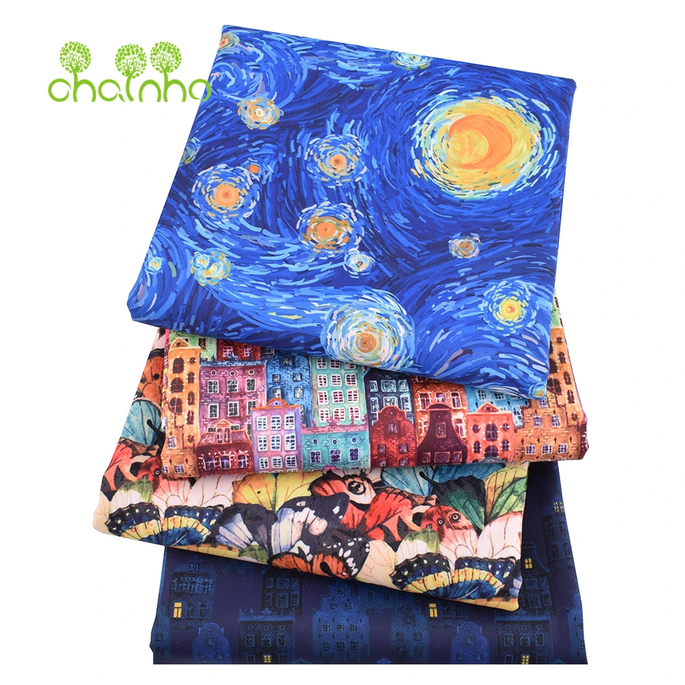 Chainho,Digital Printing Waterproof Fabric,DIY Sewing Quilting Material,Patchwork Cloth,Floral & Cartoon Series,25WP2