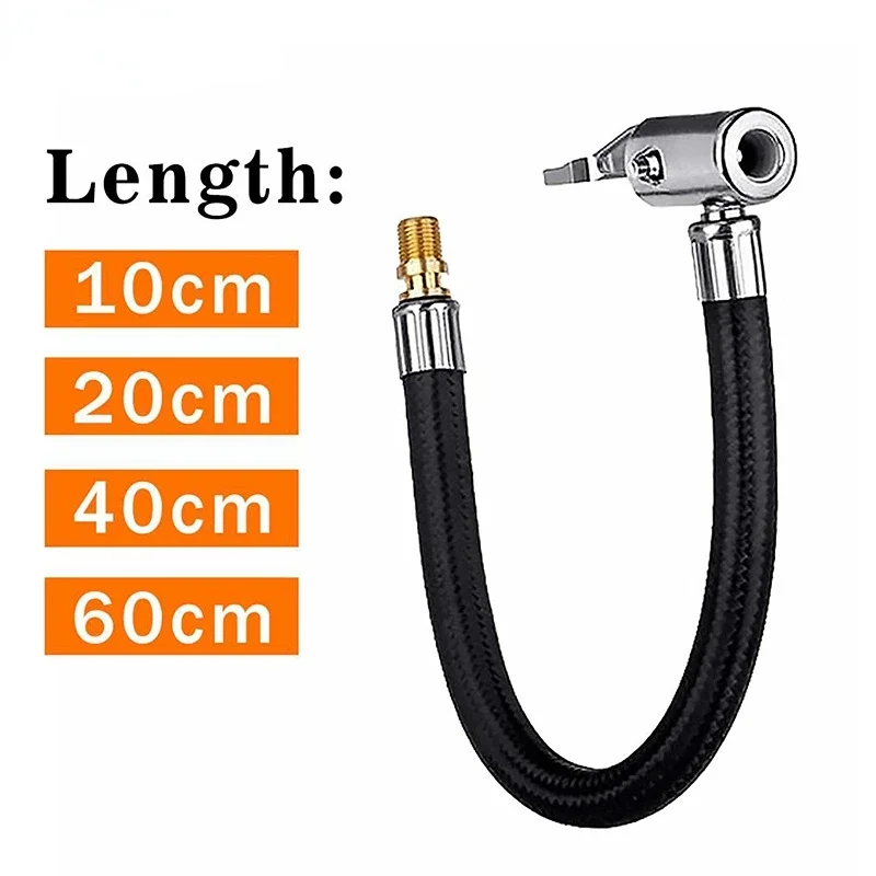 Car Tire Air Inflator Hose Inflatable Pump Extension Tube Adapter Twist Tyre Air Connection Locking Air Chuck Auto Motorcycle